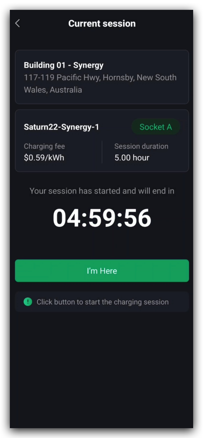 Charging Session Started