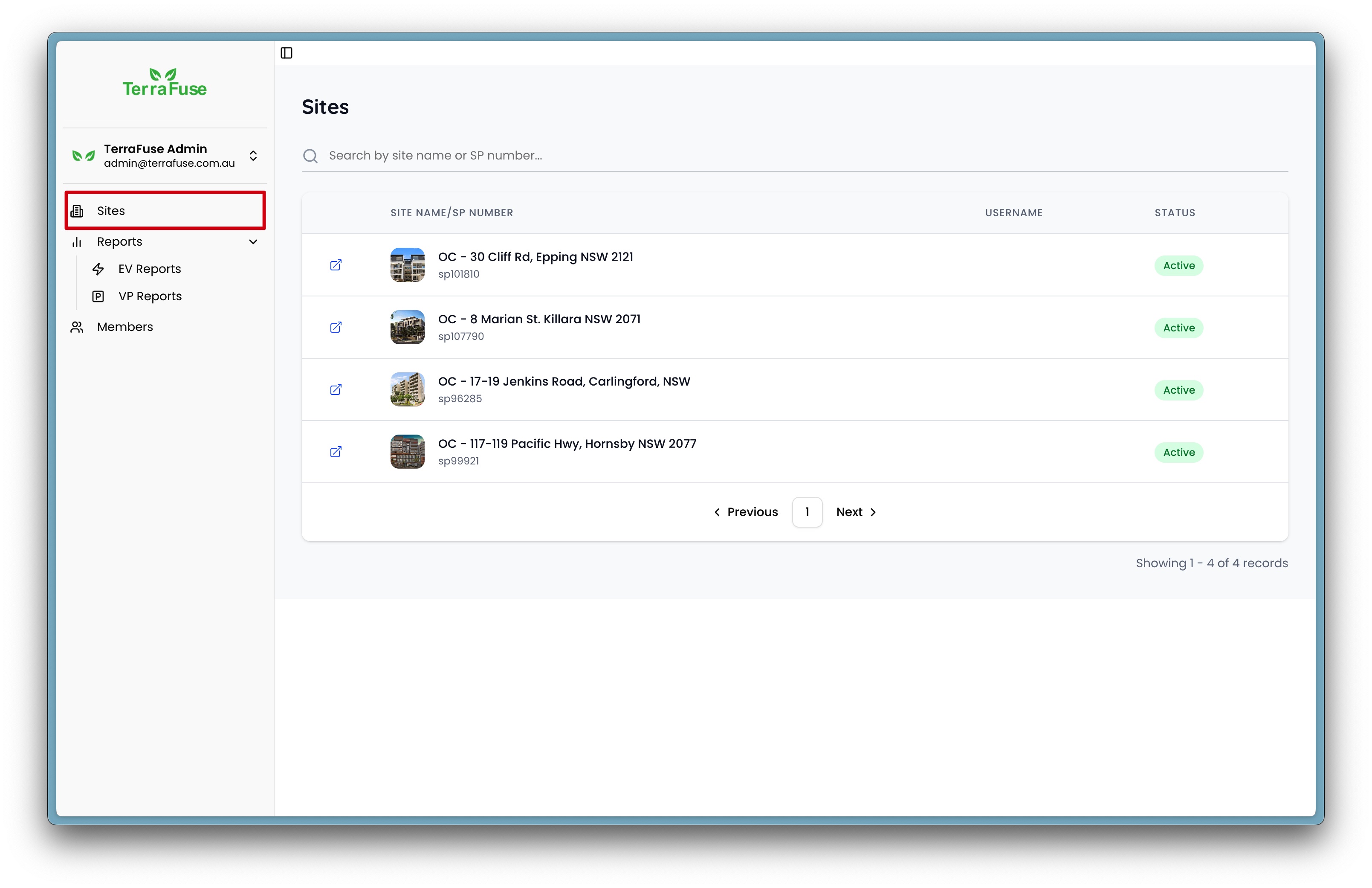 Strata Dashboard Sites